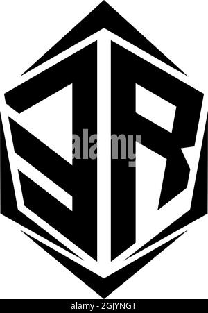 Initial ER logo design with Shield style, Logo business branding. Stock Vector