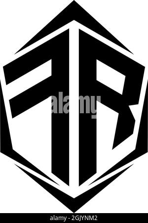 Initial FR logo design with Shield style, Logo business branding. Stock Vector