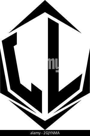 Initial JL logo design with Shield style, Logo business branding. Stock Vector