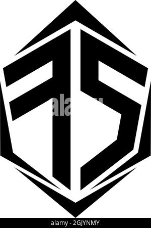 Initial FS logo design with Shield style, Logo business branding. Stock Vector