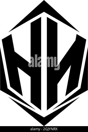 Initial HN logo design with Shield style, Logo business branding. Stock Vector