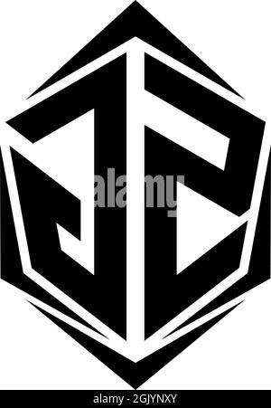 Initial GZ logo design with Shield style, Logo business branding. Stock Vector
