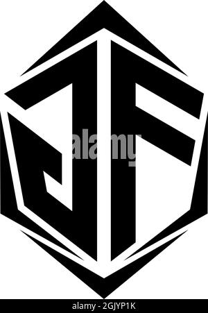 Initial GF logo design with Shield style, Logo business branding. Stock Vector