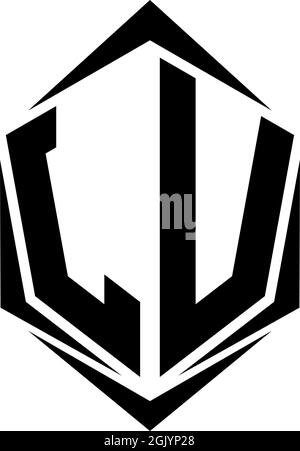 Initial JV logo design with Shield style, Logo business branding. Stock Vector
