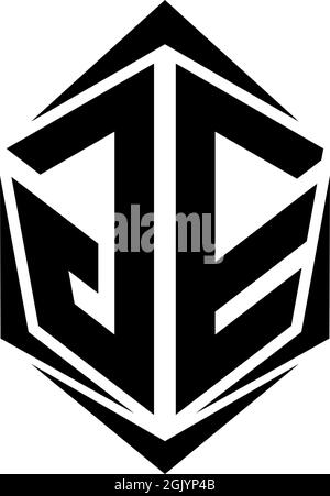Initial GE logo design with Shield style, Logo business branding. Stock Vector