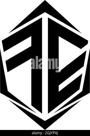 Initial FE logo design with Shield style, Logo business branding. Stock Vector