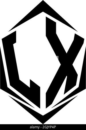 Initial JX logo design with Shield style, Logo business branding. Stock Vector