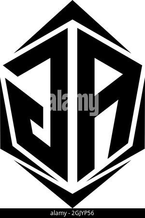 Initial GA logo design with Shield style, Logo business branding. Stock Vector