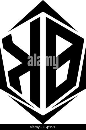 Initial KB logo design with Shield style, Logo business branding. Stock Vector