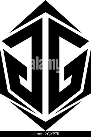 Initial GG logo design with Shield style, Logo business branding. Stock Vector