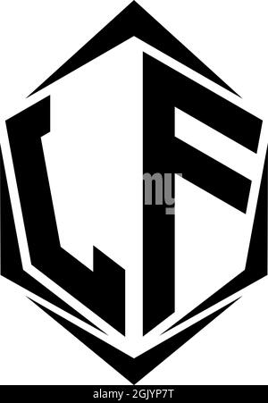 Initial JF logo design with Shield style, Logo business branding. Stock Vector