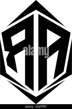Initial RA logo design with Shield style, Logo business branding. Stock Vector