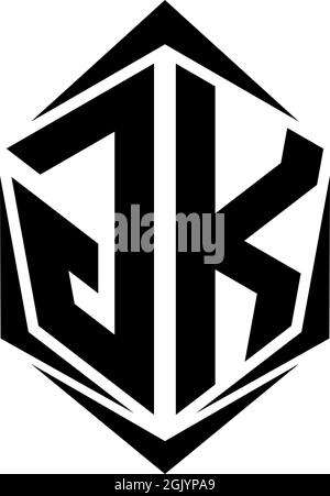 Initial GK logo design with Shield style, Logo business branding. Stock Vector