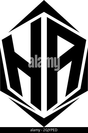 Initial HA logo design with Shield style, Logo business branding. Stock Vector