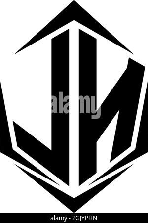Initial LN logo design with Shield style, Logo business branding. Stock Vector