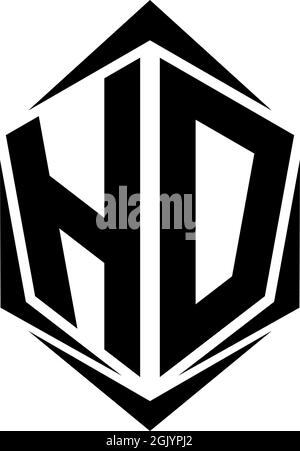 Initial HD logo design with Shield style, Logo business branding. Stock Vector