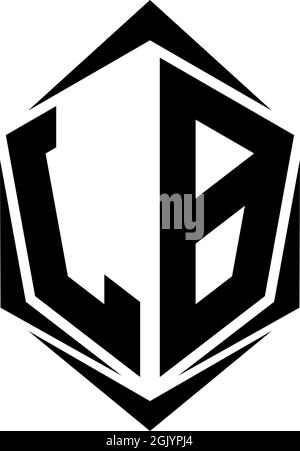 Initial JB logo design with Shield style, Logo business branding. Stock Vector