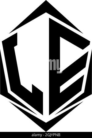 Initial JE logo design with Shield style, Logo business branding. Stock Vector