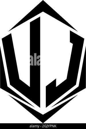 Initial VJ logo design with Shield style, Logo business branding. Stock Vector