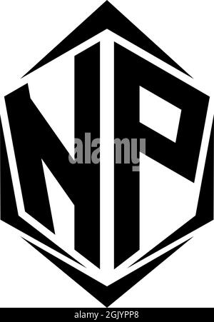 Initial NP logo design with Shield style, Logo business branding. Stock Vector
