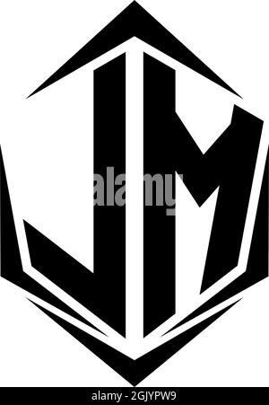 Initial LM logo design with Shield style, Logo business branding. Stock Vector