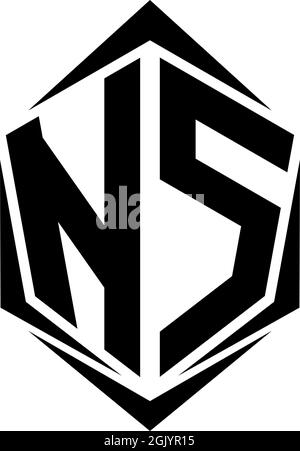 Initial NS logo design with Shield style, Logo business branding. Stock Vector