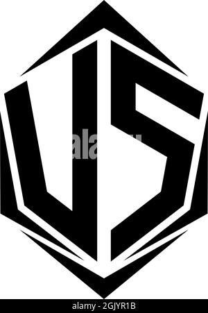 Initial VS logo design with Shield style, Logo business branding. Stock Vector