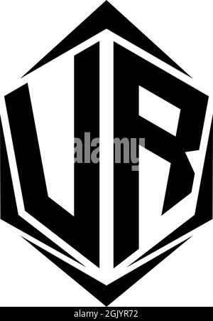 Initial VR logo design with Shield style, Logo business branding. Stock Vector