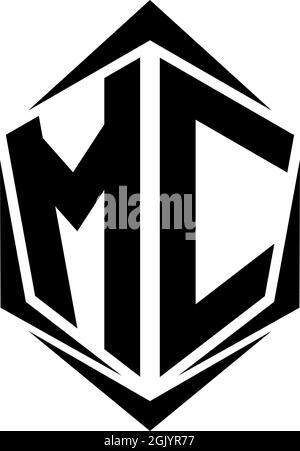 Initial MC logo design with Shield style, Logo business branding. Stock Vector