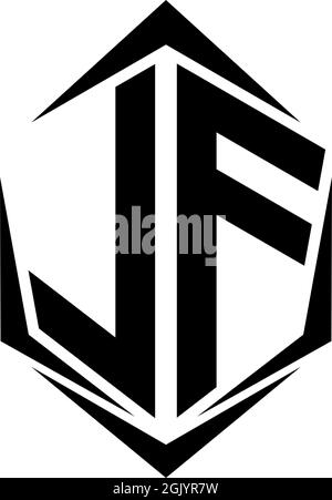 Initial LF logo design with Shield style, Logo business branding. Stock Vector