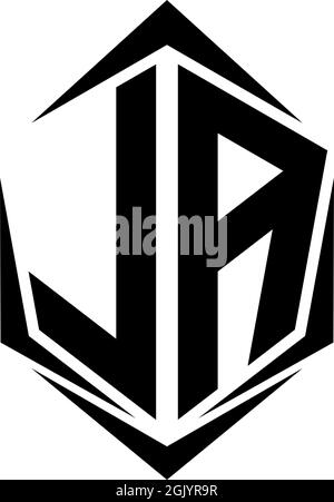 Initial LA logo design with Shield style, Logo business branding. Stock Vector