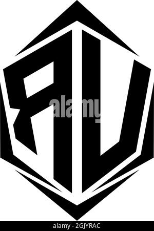 Initial RV logo design with Shield style, Logo business branding. Stock Vector