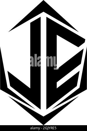 Initial LE logo design with Shield style, Logo business branding. Stock Vector