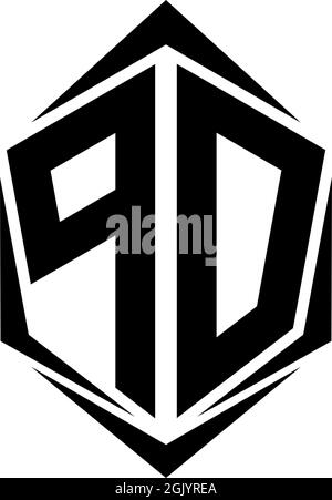 Initial PD logo design with Shield style, Logo business branding. Stock Vector