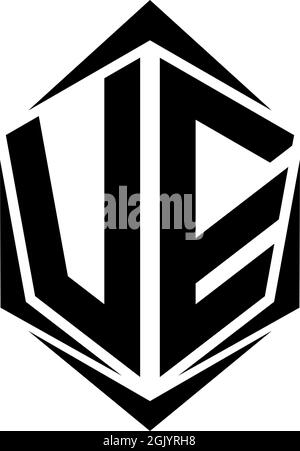 Initial VE logo design with Shield style, Logo business branding. Stock Vector