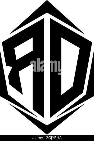 Initial RD logo design with Shield style, Logo business branding. Stock Vector