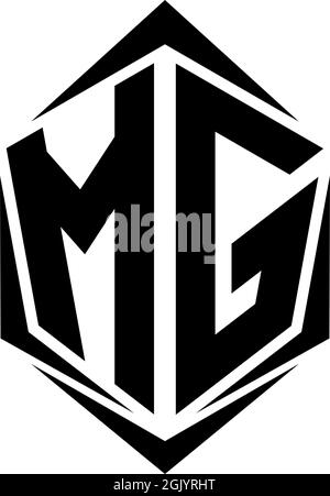 Initial MG logo design with Shield style, Logo business branding. Stock Vector