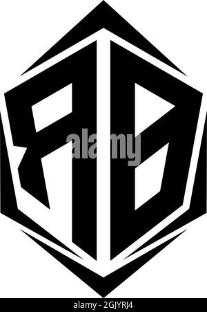 Initial RB logo design with Shield style, Logo business branding. Stock Vector