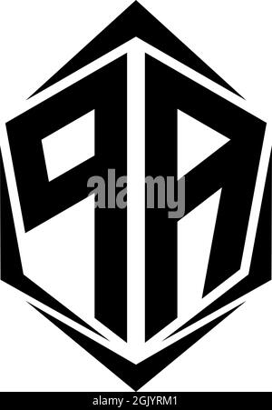 Initial PA logo design with Shield style, Logo business branding. Stock Vector