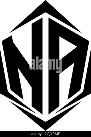 Initial NA logo design with Shield style, Logo business branding. Stock Vector