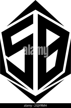 Initial SB logo design with Shield style, Logo business branding. Stock Vector