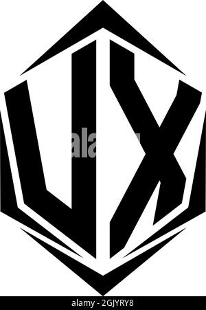 Initial VX logo design with Shield style, Logo business branding. Stock Vector