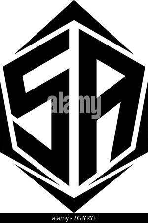 Initial SA logo design with Shield style, Logo business branding. Stock Vector