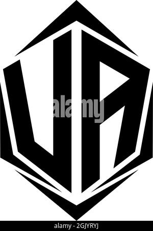 Initial VA logo design with Shield style, Logo business branding. Stock Vector