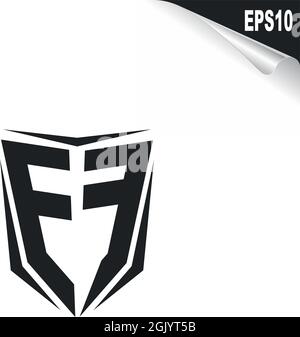 Initial EF logo design with Shield style, Logo business branding. Stock Vector