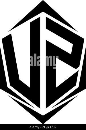 Initial VZ logo design with Shield style, Logo business branding. Stock Vector