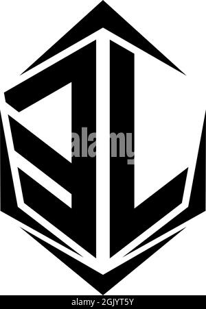 Initial EL logo design, Initial EL logo design with Shield style, Logo business branding. Stock Vector