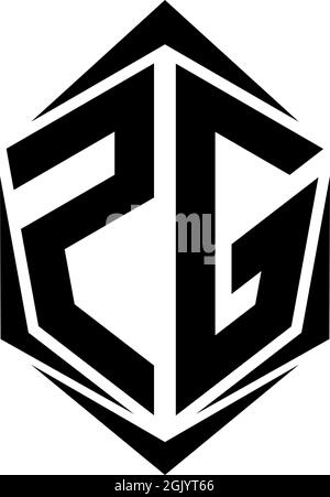 Initial ZG logo design with Shield style, Logo business branding. Stock Vector