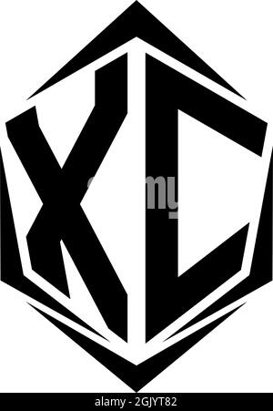 Initial XC logo design with Shield style, Logo business branding. Stock Vector