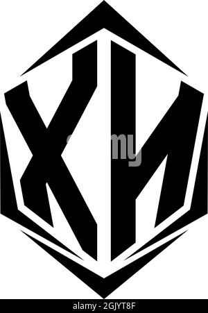 Initial XN logo design with Shield style, Logo business branding. Stock Vector